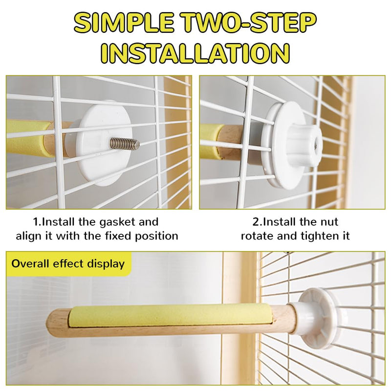2-Pack 7.8" Bird Perches with Sandy Grip Natural Wood & Stand for Small Birds Cage Accessories for Parakeets, Cockatiels, Lovebirds; Foot Health & Nail Care - PawsPlanet Australia