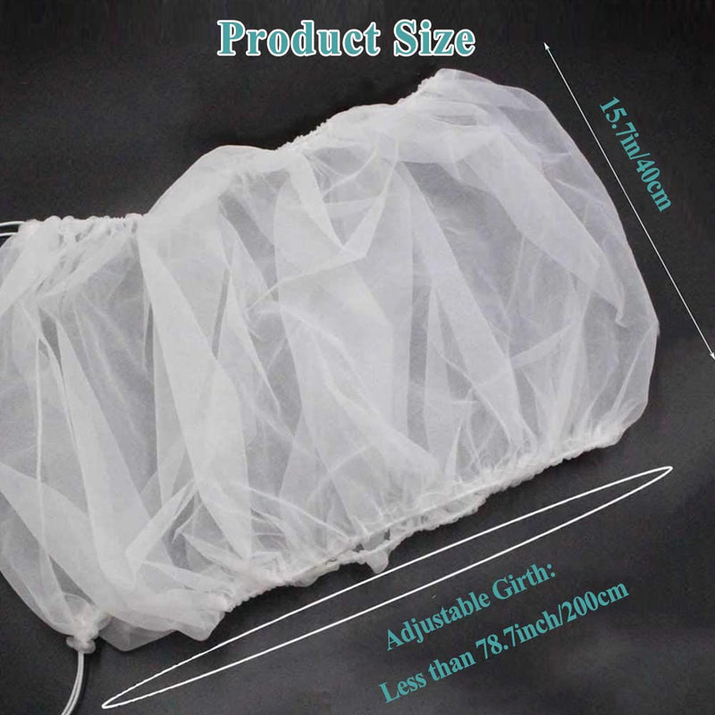 ASOCEA Bird Cage Seed Cather,Universal Adjustable Birdcage Cover Skirt Nylon Mesh Netting Parrot Parakeet Macaw African Round Square Cages Cover White - PawsPlanet Australia