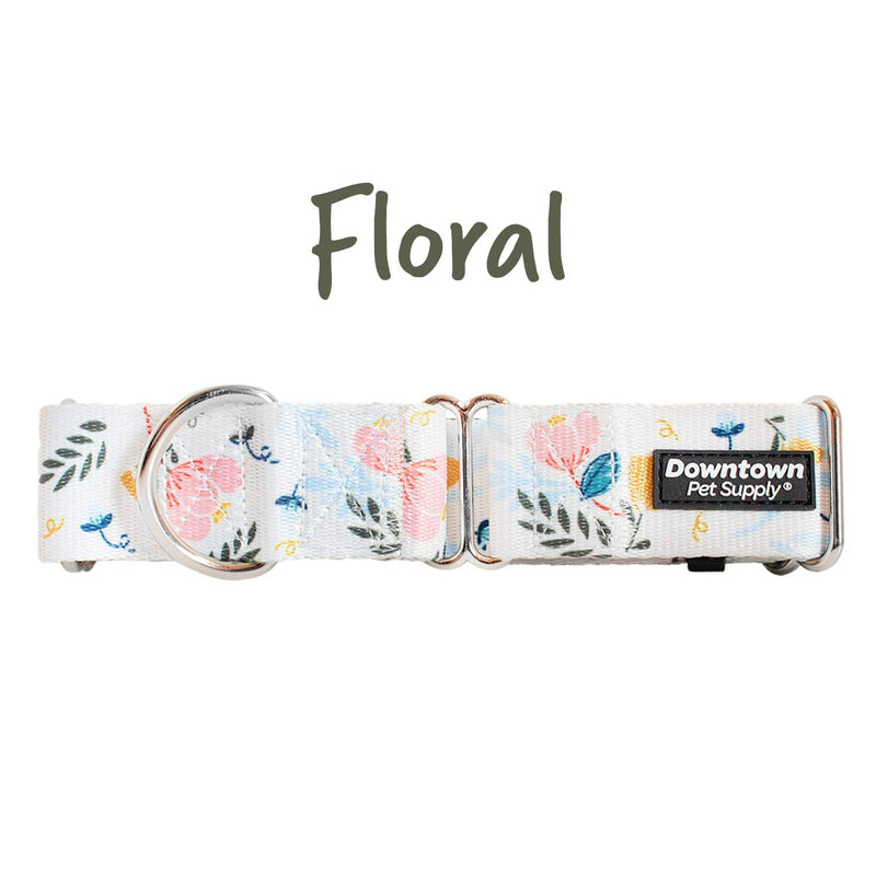 Downtown Pet Supply - Martingale Collar for Dogs - Dog Training Collar - Big, Wide & Thick Dog Collar - Escape-Proof, Weatherproof, Durable and Comfortable - Floral - Medium Dog Collar Medium: 11"-20"