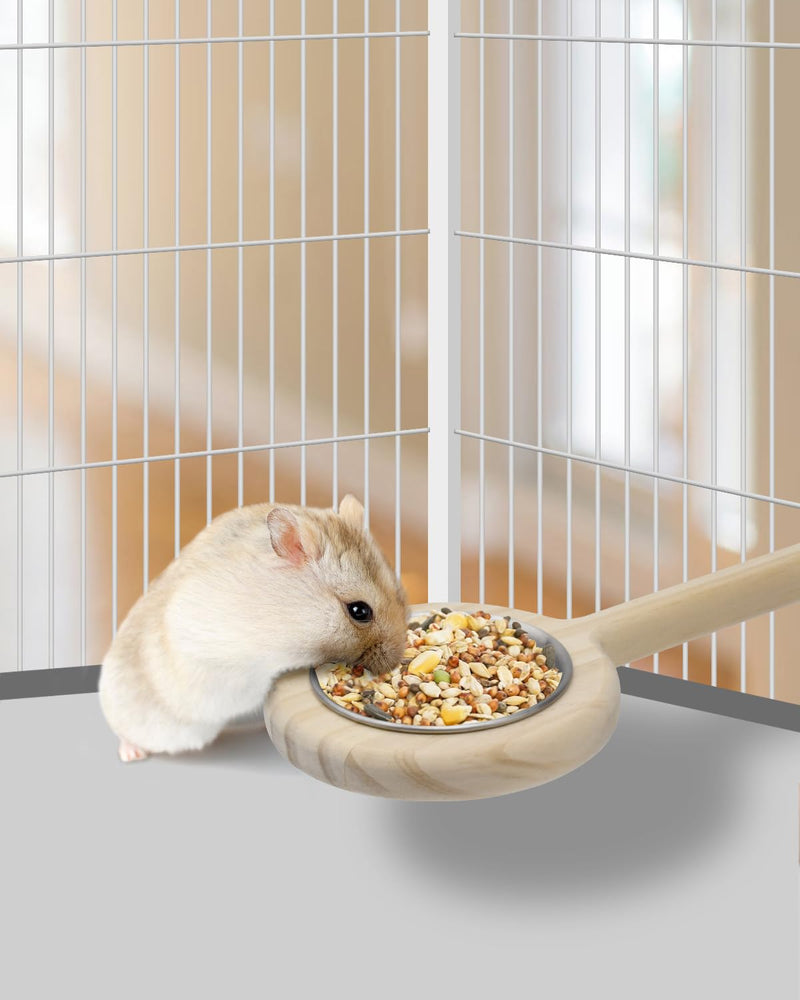 KATUMO Bird Perch Bird Feeding Cup Parrot Wood Perch Stand Toy Bird Cage Accessory for Parakeet Lovebird Conure Budgie Canary Finch Small Parrots L Perch - PawsPlanet Australia
