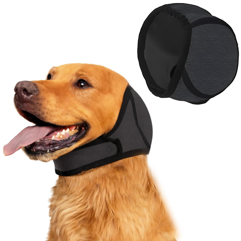 Dog Ear Protectors, Comfortable Dog Snood for Noise Protection, Adjustable Dogs Ear Defenders for Swimming, Bathing, and Outdoor Adventures, Fits Head Circumference 35-48cm (Gray, M)