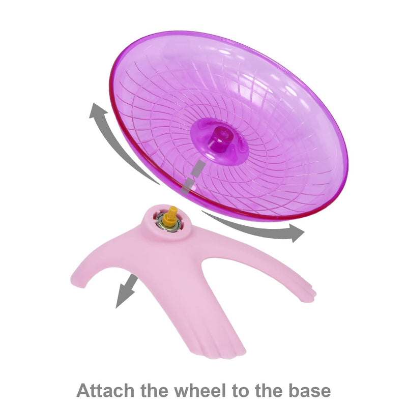 Hamster Flying Saucer Silent Running Exercise Wheel for Gerbil Rat Mouse Hedgehog Small Animals (Pink) Pink - PawsPlanet Australia