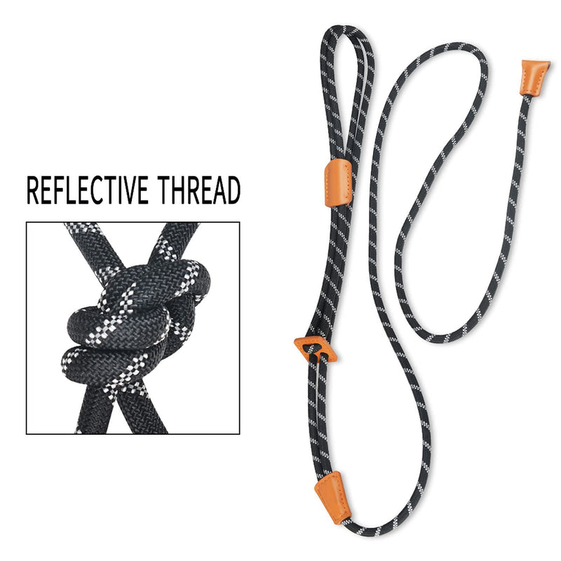 Harness Lead No Pull Dog Harness and Leash Set, Slip Leads for Dogs, Leash for Medium Dogs, All in One Dog 3-in-1, 5ft Pet Training Leads, One-Piece Cushioned Rope Design black - PawsPlanet Australia