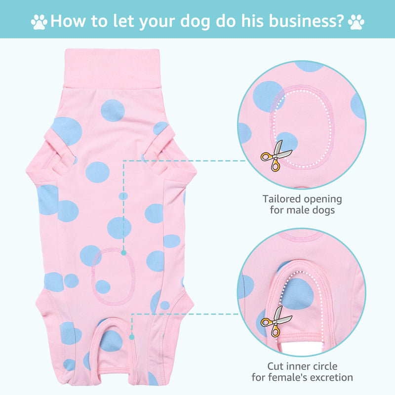 Dog Recovery Suit, Professional Dog Surgery Suit Post Spay, Neuter, Abdominal Surgical Suit for Male Female Dogs Can Pee, Prevent Licking Soft Breathable Cotton Covers Wound (Pink, XX-Large) - PawsPlanet Australia