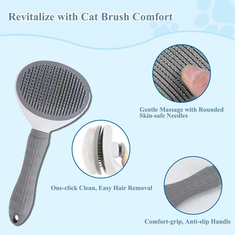 4-Piece Cat Grooming Essentials: Automatic Cleaning Slicker Brush, Massage Glove, and 2 Wall Scratchers for Hair Removal, Knot Untangling, and Soothing Care, Suitable for Cats with Any Fur Type. - PawsPlanet Australia