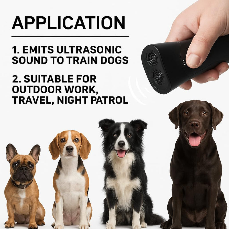 Anti Barking Device for Dogs, Sonic Bark Deterrents – Ultrasonic Dog Bark Control with LED Light & Flashlight | Safe & Humane Handheld Trainer | Deterrent for All Dog Breeds