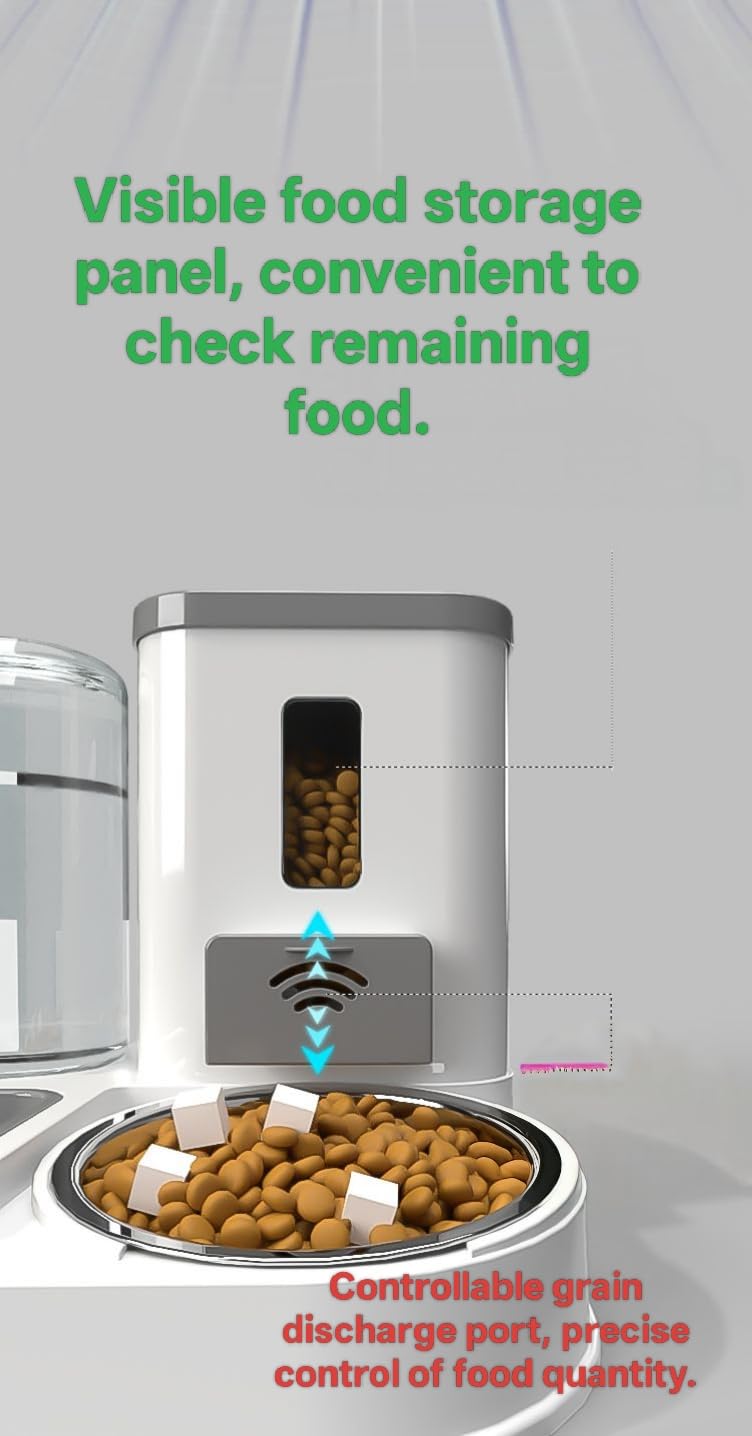 Automatic Cat and Dog Feeder and Water Dispenser Green Eco-Friendly Gravity Feeder and Water Set with Pet Bowl for Small to Medium Dogs Puppies and Kittens - PawsPlanet Australia