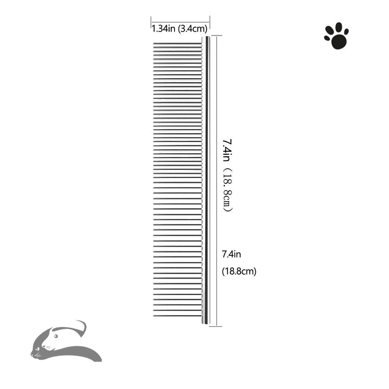 Steel Comb for Dog Grooming,Metal Dog Comb,Metal Combs for Dogs & Cats & Small Dog Grooming,Sorxine Pet Comb for Removing Matted Fur, Knots & Tangles,Shedding (Silver+White) Silver+White - PawsPlanet Australia