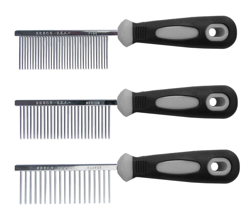 Resco Professional Anti-Static Dog, Cat, Pet Comb for Grooming, Medium Tooth Spacing, 1-Inch Pins Nickel - PawsPlanet Australia