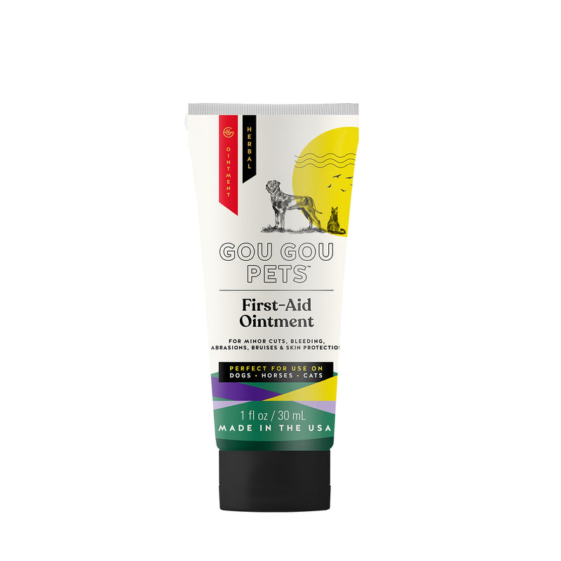 First Aid Ointment Holistic Natural Derived Herbal for Dogs, Cats, Horses for Wounds: Minor Cuts, Bleeding, Abrasions, Slow-Healing Wounds: Veterinarian Recommended – Made in USA – 2 oz