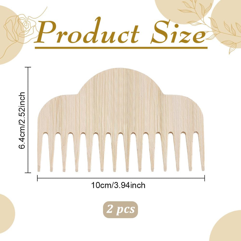 FREEBLOSS 2pcs Wooden Weaving Loom Comb Macrame Fringe Brush Pet Comb Macrame Brush Tool for Cotton Rope Open Knot Craft 3.9x2.5inch - PawsPlanet Australia