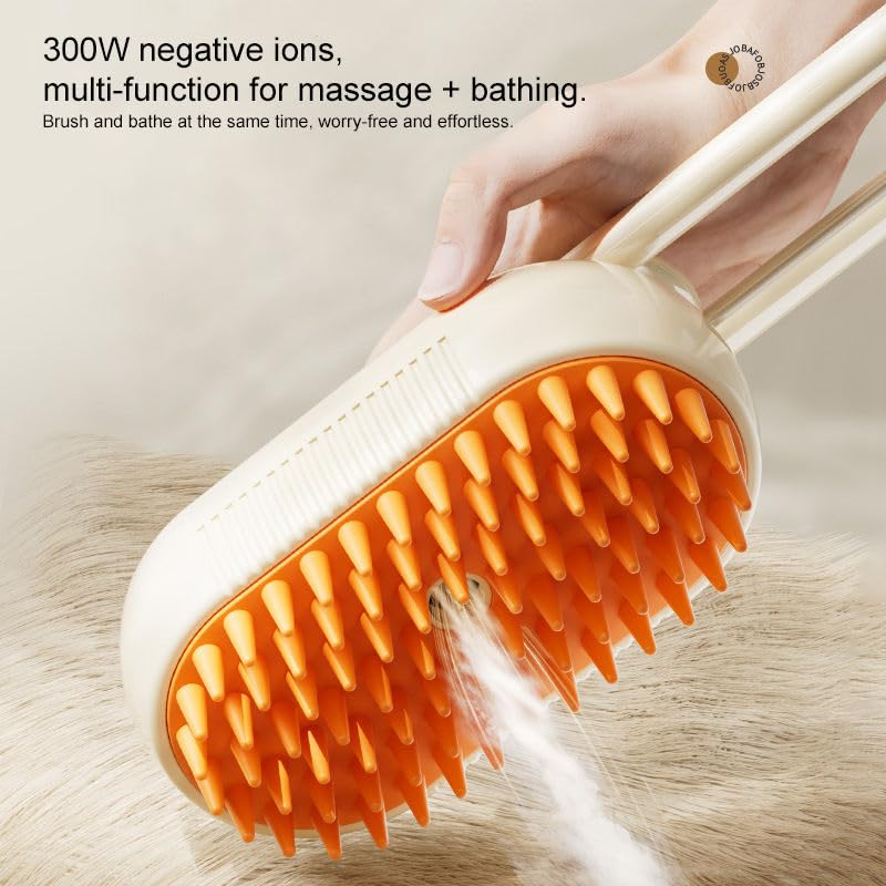 3-in-1 Cat Grooming Brush – Water Spray & Self-Cleaning Shedding Brush for Cats & Dogs – Pet Hair Removal & Massage Comb for Long & Short Hair (beige). (Beige) Beige - PawsPlanet Australia