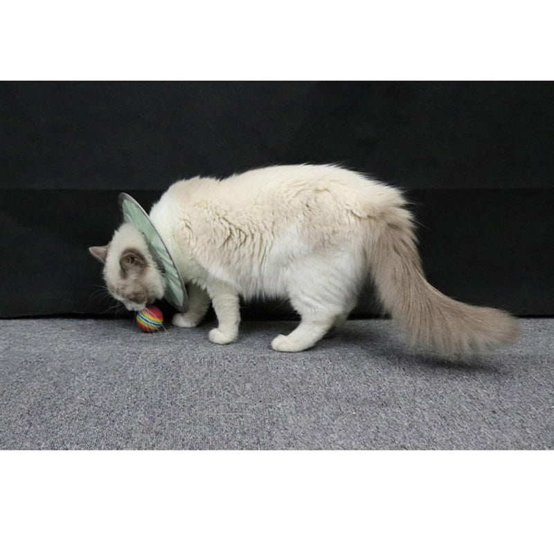 Cabilock Lightweight Adjustable Nylon Cat Collar Soft Elizabethan Recovery Collar for Cats after Surgery or Injury Green