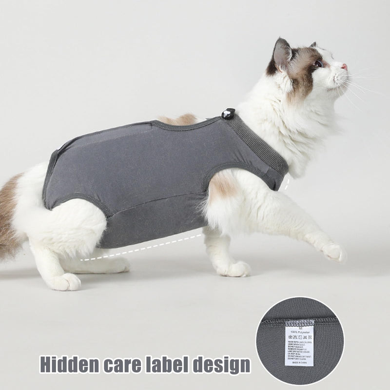 2 PCS Cat Recovery Suit, Breathable Anti-Lick Cat Spay Bodysuit, Cone Alternative Post-Surgery Shirt for Abdominal Wounds, Soft Cotton Cat Surgery Clothes for Kittens & Adult Cats (2-4 kg Cats)