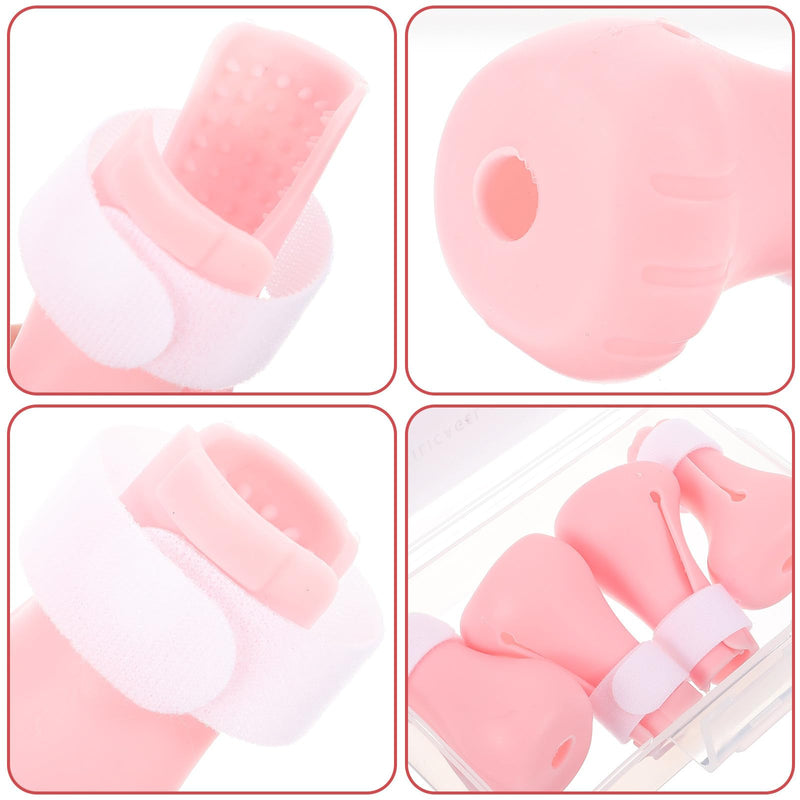 Luxshiny 4-Piece Pack Silicone Cat Paw Covers in Pink with Adjustable Fit and Scratch-Resistant Protection for Cats in the Cat House Grooming