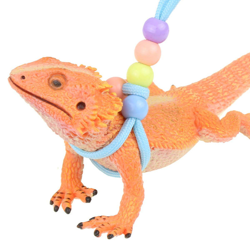 Adjustable Reptile Training Lead Harness Leash Nylon Rope for lizard Crested Gecko Chameleon Guinea Pig ferrets Hamster Rats (Fluorescence) Fluorescence