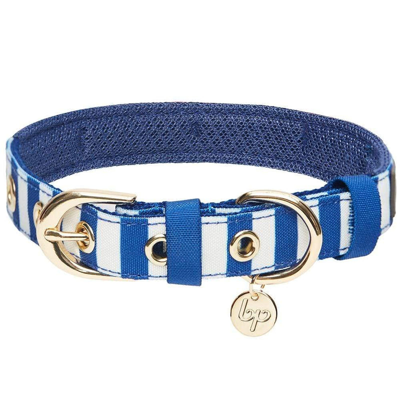 Blueberry Pet 4 Patterns Bon Voyage Sea Lover Adjustable Dog Collar in Chunky Nautical Blue Stripes, Neck 17-20.5", for Large Breed Large: (17"-20 1/2") Neck * 1" Wide - PawsPlanet Australia