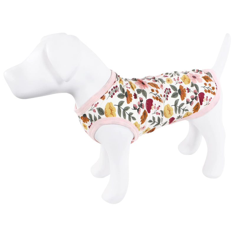 Luvable Friends Dog Pet Dog and Cats Cotton T-Shirts 2pk, Burgundy Floral Botanical, Large - PawsPlanet Australia