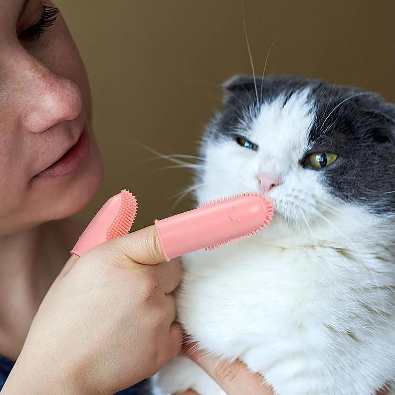 Dog Finger Toothbrush, 6 Pack Cat Toothbrushes, Two Finger Toothbrush for Pet's Dental Care Teeth Cleaning - PawsPlanet Australia