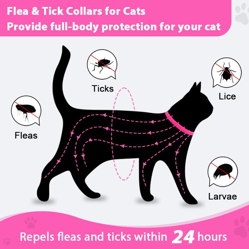 4 Pack Flea and Tick Collar for Cats, Natural Plant Oil Formula Cat Flea Collar Provides 32-Month Protection for Flea & Tick Prevention, Waterproof & Adjustable Cat Flea Treatment for Most Cats Blue - PawsPlanet Australia