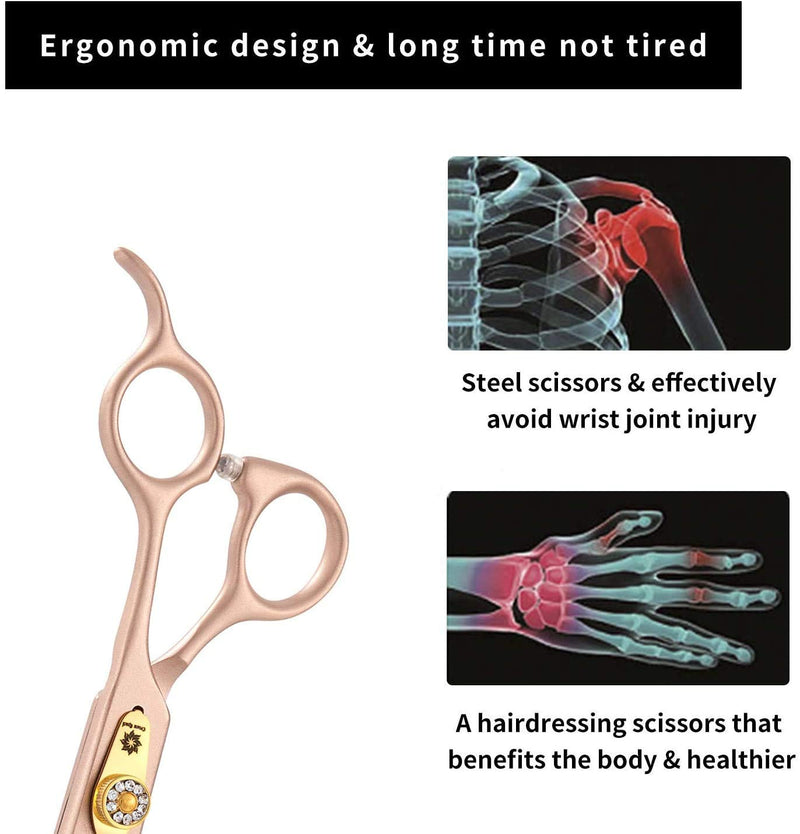 7 Inch Professional Pet Grooming Scissor, 440C Japanese Steel Straight & Curved & Thinning & Chunker Shears/Scissors for Dog Cat and More Pets (7-inch-Grooming Scissors Set 02) 7-inch-grooming Scissors Set 02 - PawsPlanet Australia