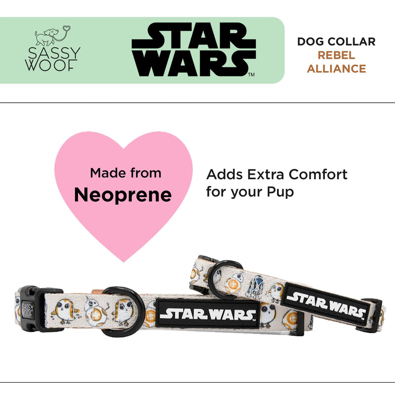 Sassy Woof Dog Collar Star Wars™ The Rebel Alliance - S, Adjustable, Durable, Comfortable and Stylish Pet Accessories for Small Dogs - PawsPlanet Australia