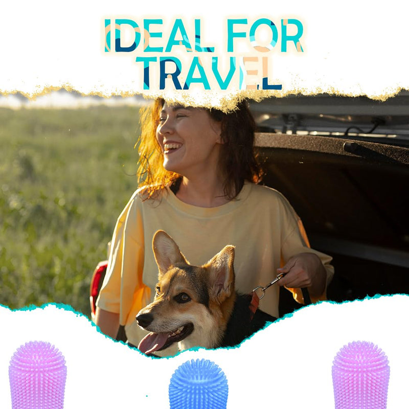 Cylindrical dog toothbrush for Dogs–the Easy to Use Dog Tooth Brushing Kit, With of Toothbrush for Dogs you will get the Hygiene, Takes Care of Teeth and Gums, Ideal for Pets of All Ages-2 Pack Blue, Pink 1 Count (Pack of 2) - PawsPlanet Australia