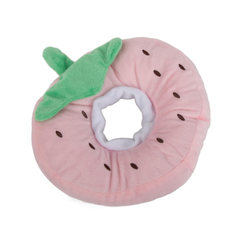 Cosiki Cat Cone Collar, Sweet Fruit, Prevents Licking for Post-Surgery Recovery, Kitty Pets, Plush, Pink