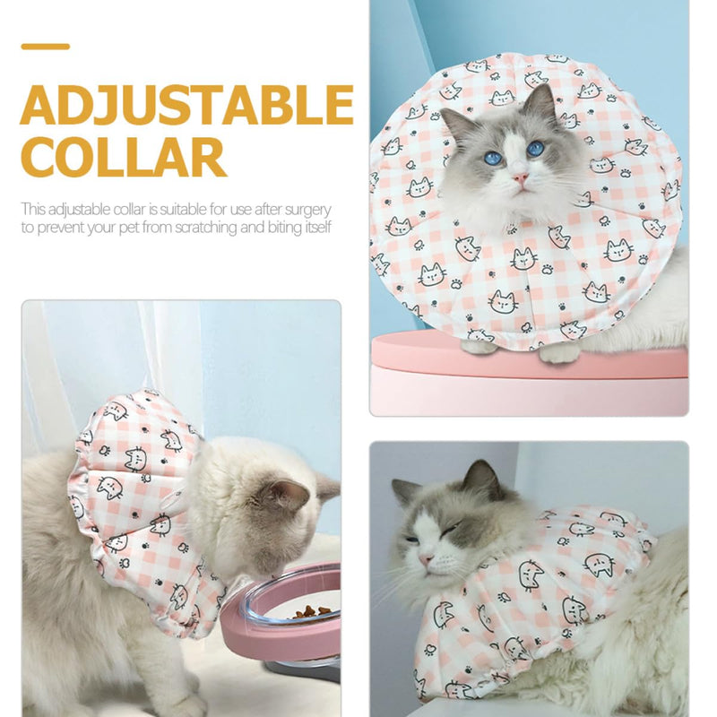 Adjustable sponge neck collar for post-operative wound healing, for cats and other pets, with vision protection for cats and other pets.