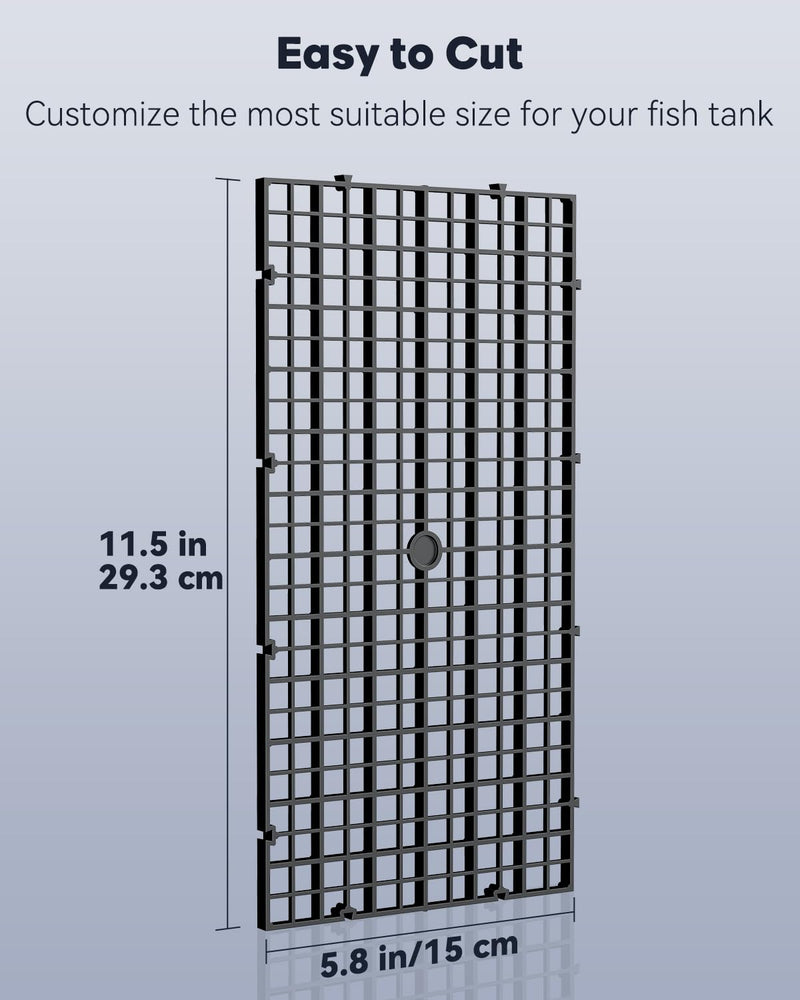 Pawfly 4 Pack Aquarium Fish Tank Divider, Plastic Aquarium Grid Divider, Egg Crate Divider Tray Grid Fish Tank Bottom Isolation Separator for Aquarium Fish and Plants, Black