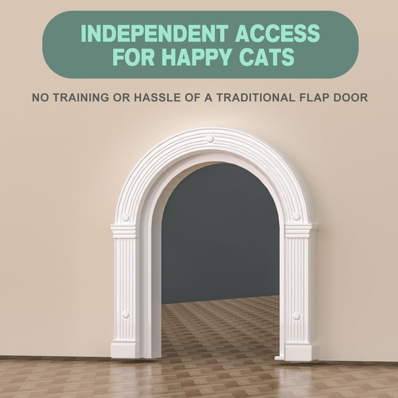 Cat Door for Interior Doors Large - No-Flap, No Training Needed, Fits Cats Up to 25 lbs, Easy Installation, Installs in Minutes, Lockable, Fits 1.25" to 1.75" Thick Solid & Hollow Doors
