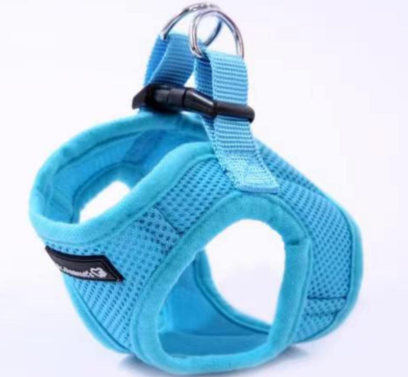 Mr. Peanut's PupTrek Small Dog/Cat Soft Mesh Step in Harness Vest (Small, Blue) - PawsPlanet Australia