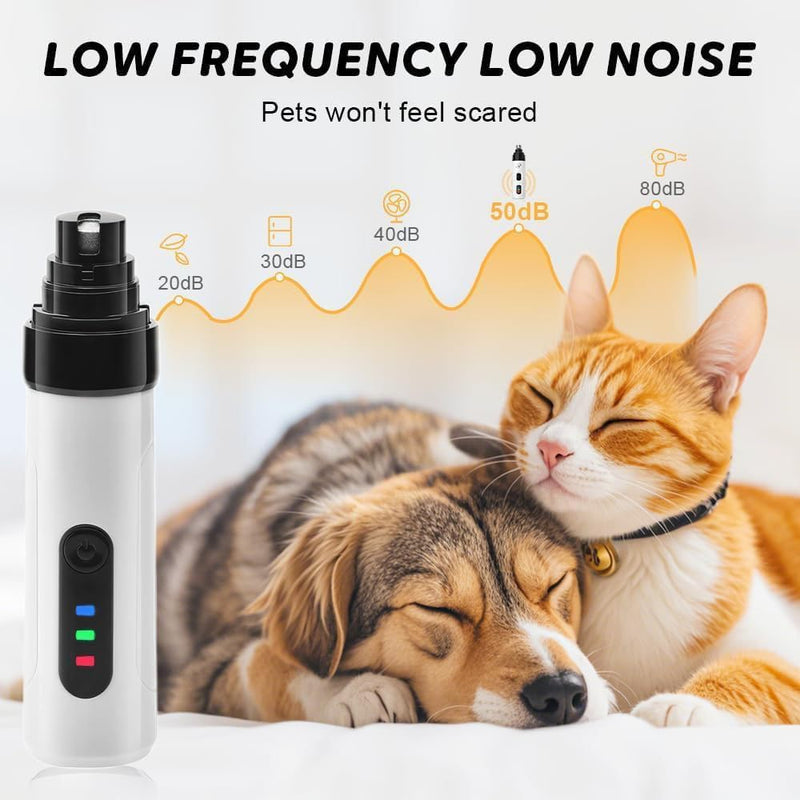 Silent Groom Pro Nail Grinder Cordless, Silent Groom Pro for Dogs and Cats, Dog Nail Trimmer Quick USB Charge with Replacement Grinding Heads (1+2*Replacement Head) - PawsPlanet Australia