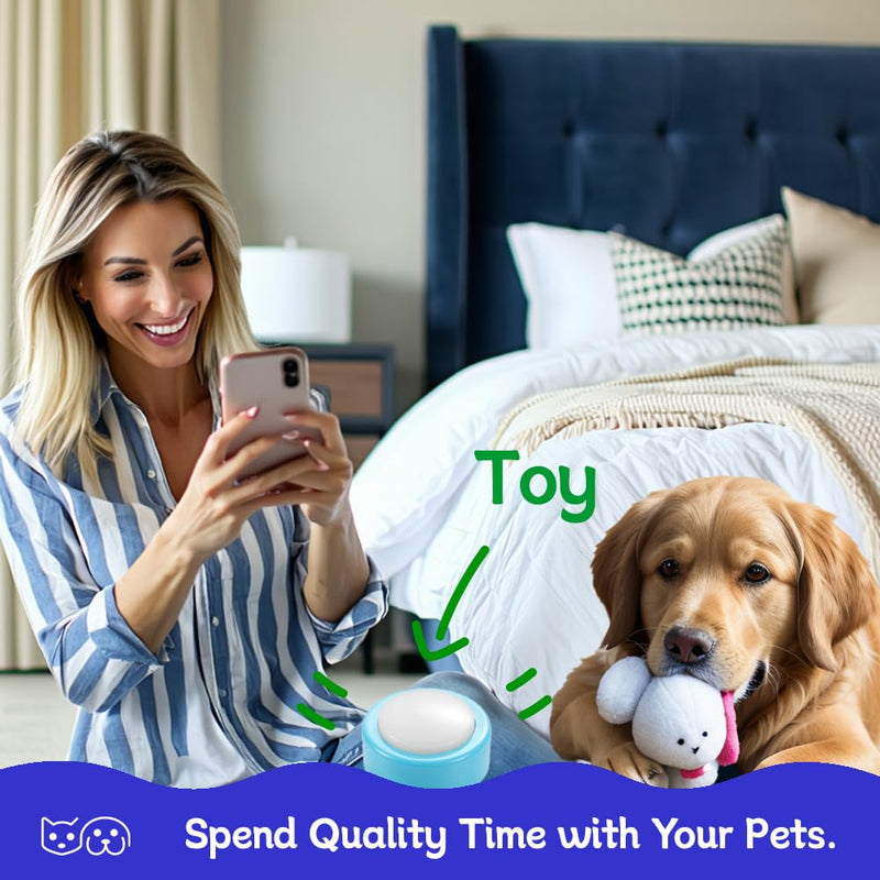 Talking Buttons for Cats, Dog Buttons Talk, Voice Recording Button for Pet Communication, Set of 2 Blue Recordable Button with Batteries, Long Standby Dog & Cat Training Clicker - PawsPlanet Australia
