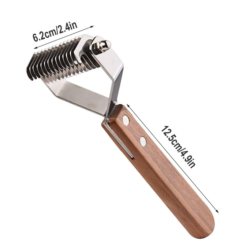 14-Blade Coat King Rake Pet Undercoat Rake,Professional Pet Dematting Comb Grooming Stripping Tool for Dogs and Cats (6.2cm) 6.2cm