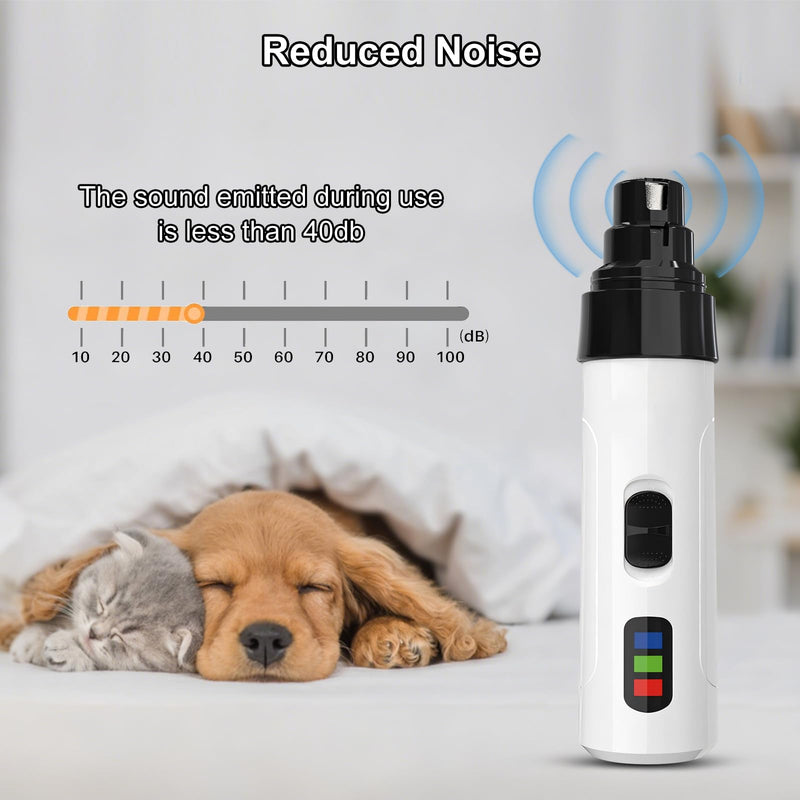 Dog Nail Grinders – Silent Groom Pro Electric Dog Nail Trimmer, USB-C Rechargeable Dog Claw Clippers with 2 Grinding Heads, Low Noise Dogs Nail File for Small, Medium & Large Breed Dogs and Cats - PawsPlanet Australia