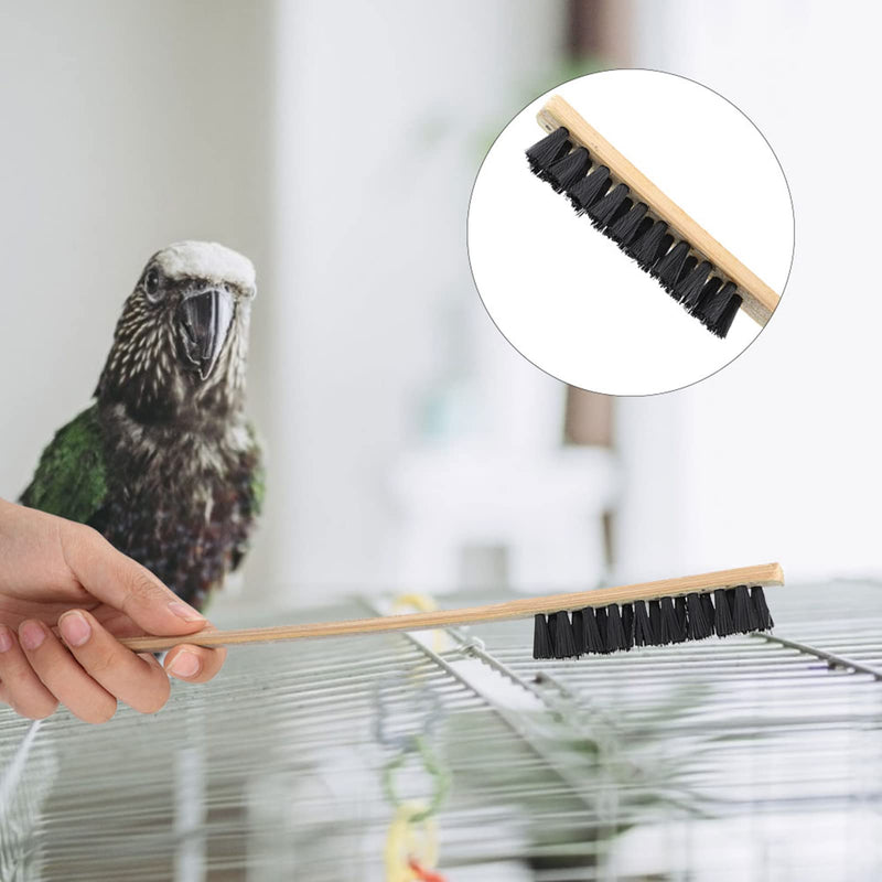 3pcs Bird Cage Cleaner Brush, Wooden Birdcage Brush, Long Handle Bird Cage Brush Suitable for Cleaning The Bird Cage and Grooves or Narrow Gaps - PawsPlanet Australia
