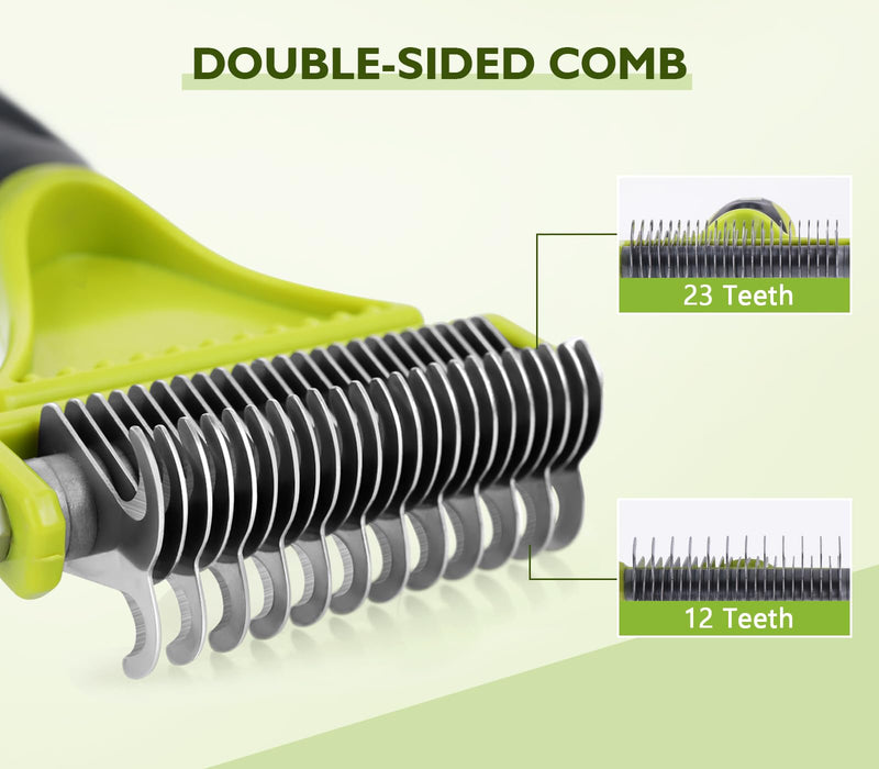 Pet Grooming Tool Bundle: Self-Cleaning Slicker Brush + Undercoat Rake + Comb - PawsPlanet Australia