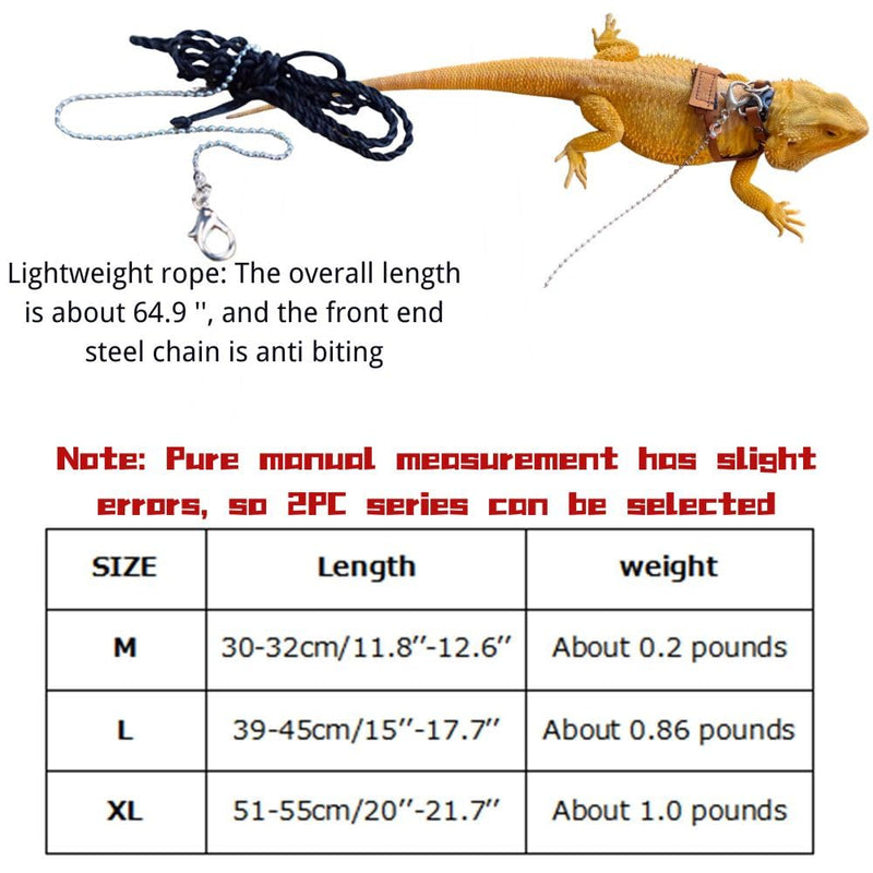 Bearded Dragon Harness and Leash Adjustable(M,L,XL) - Soft Leather Reptile Lizard Leash Accessories for Bearded Dragon, Lizard and Other Small Pets (XL) XL - PawsPlanet Australia