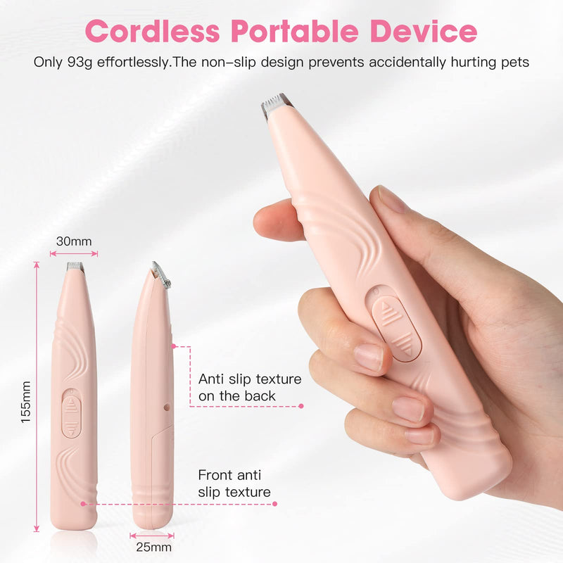 Dog Paw Trimmers, Cat Paw Clippers Low Noise Cordless Electric Mini Pet Clippers for Small & Medium Pets (Pink) Pink - PawsPlanet Australia