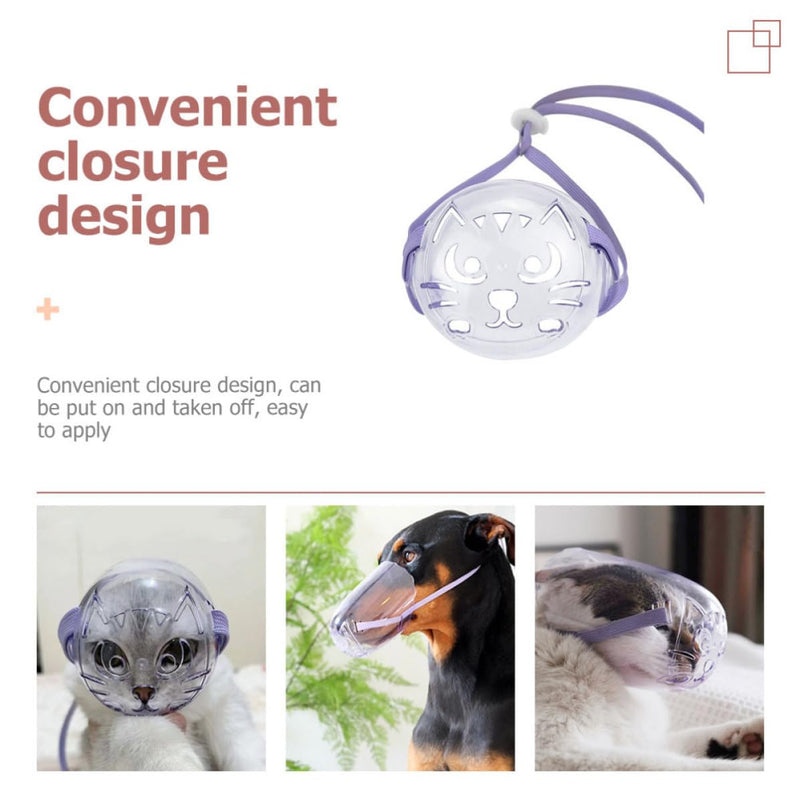 Reusable compact pet muzzle for kittens made of polypropylene. Easy to put on. Protects against bites during feeding and bathing.