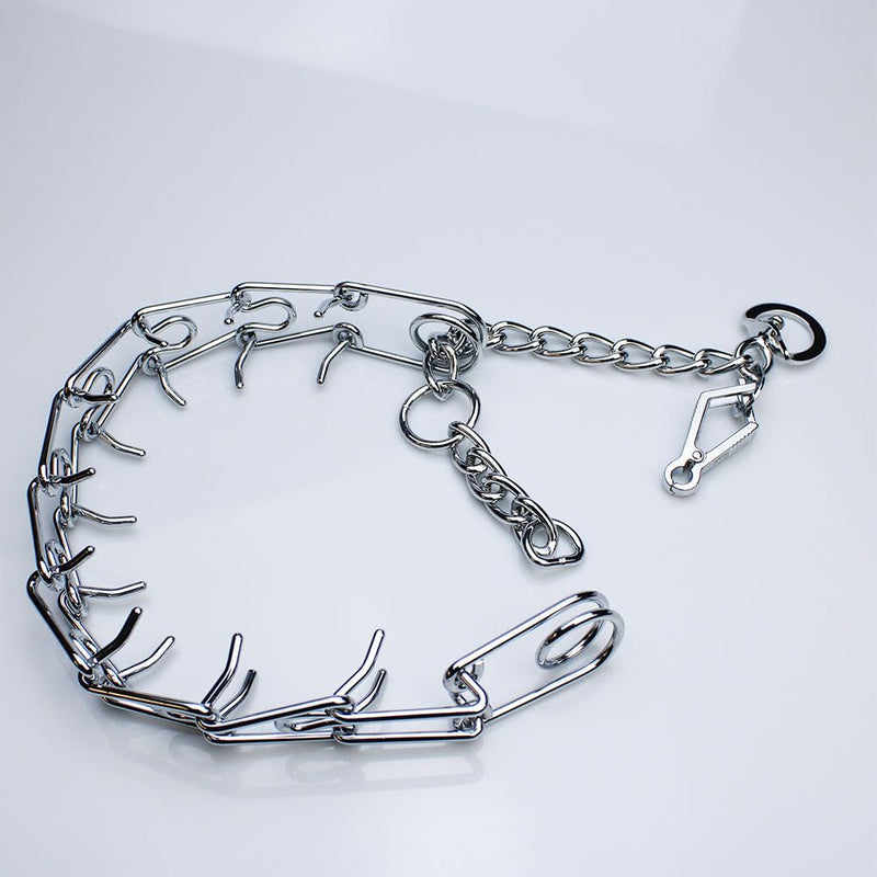 Chrome Plated Prong Dog Collar,no Pull Dog Prong Collar with Spikes,Choke Collar for Dogs Pinch Training Collar (3.0 * 21in) 3.0*21in - PawsPlanet Australia