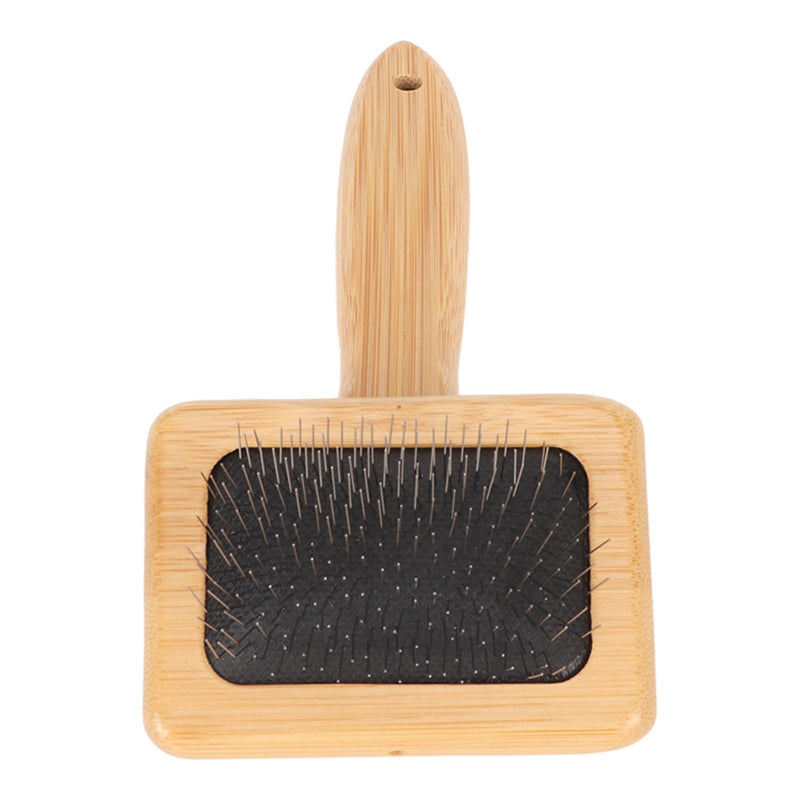 Fockety Sheepskin Wool Brush, Macrame Slicker Comb Pet Slicker Brush with Wood Handle, Removing Shedding and Dirt, All Hair Types, Cats, Dogs, Fabric Care Enthusiasts, All Ages S