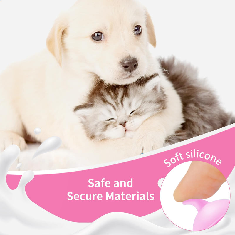 5Pack Kitten Bottle for Nursing Puppy Milk Kitten Bottles Feeding Kit Silicone Nipple for Newborn Pets Kittens, Puppy,Squirrel (Pink) - PawsPlanet Australia