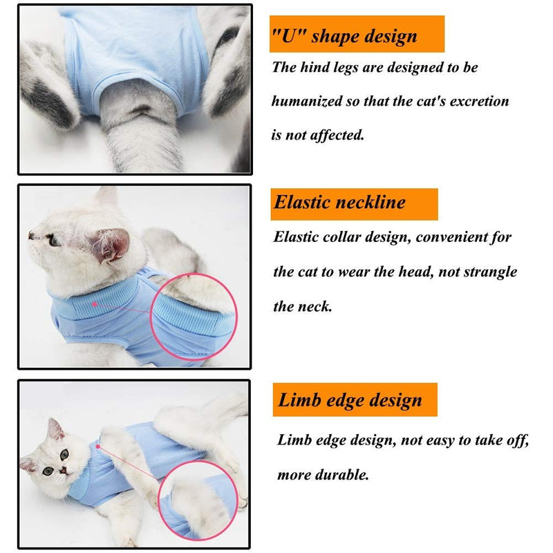 3 PCS Cat Recovery Suit for Abdominal Wounds or Skin Diseases, Cat Onesie for Cats After Surgery Female Kitten Recovery Suit, Breathable E-Collar Alternative for Cats After Spay Anti Licking Wounds - PawsPlanet Australia