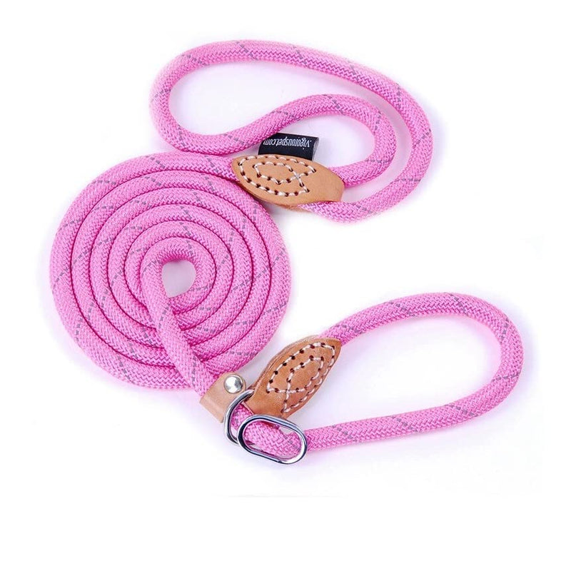 Puppy Pet Cat Dog Leash Collar Basic Accessories Reflective Retractable Dog Rope Pet Traction Belt 5FT(Medium 0.39IN, 24-66LB, Pink) Medium - PawsPlanet Australia