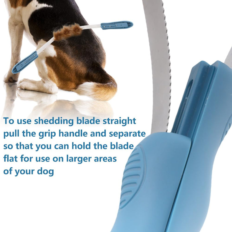 1 Pack Pet Dual-Sided Grooming Blade, Shedding Brush with Stainless Steel Blades, for All Dog Coat Types, with Soft Grip Handle, Pet Hair Removal Tools - PawsPlanet Australia