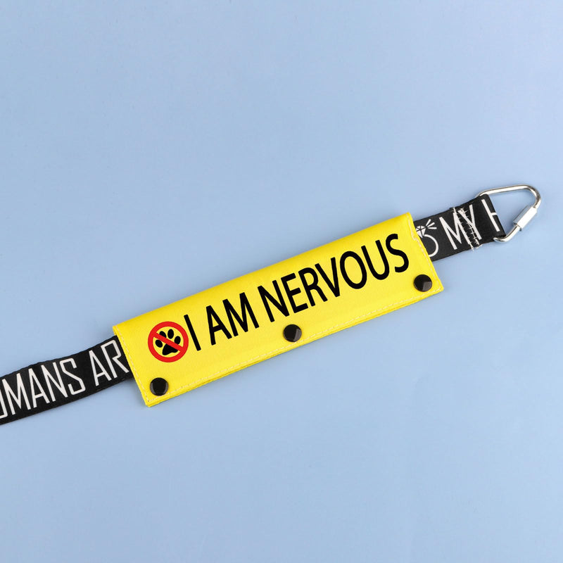 Funny Dog Leash Sleeve I am Nervous Dog Leash Wrap Sleeve Pet Birthday Gift (I AM Nervous-YE Sleeve) I AM NERVOUS-YE Sleeve - PawsPlanet Australia