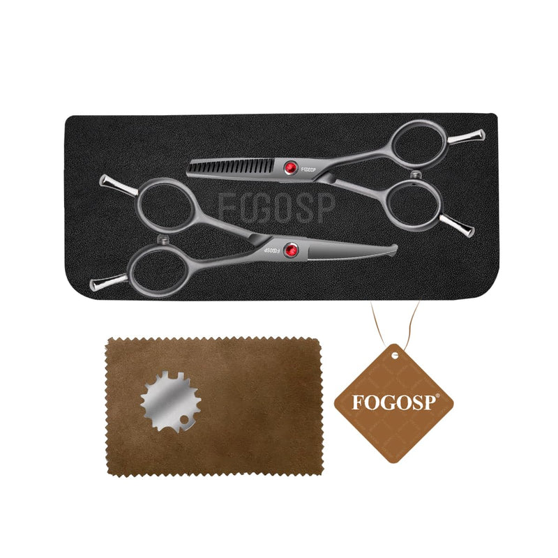 4.5" Dog Grooming Scissors - 2pcs Curved Scissors & Thinning Shears for Small Dog, Cat Face & Paws - Japan 440C (2Kit) 2Pcs Kit (Curved+Thinning) 4.5 inch - PawsPlanet Australia