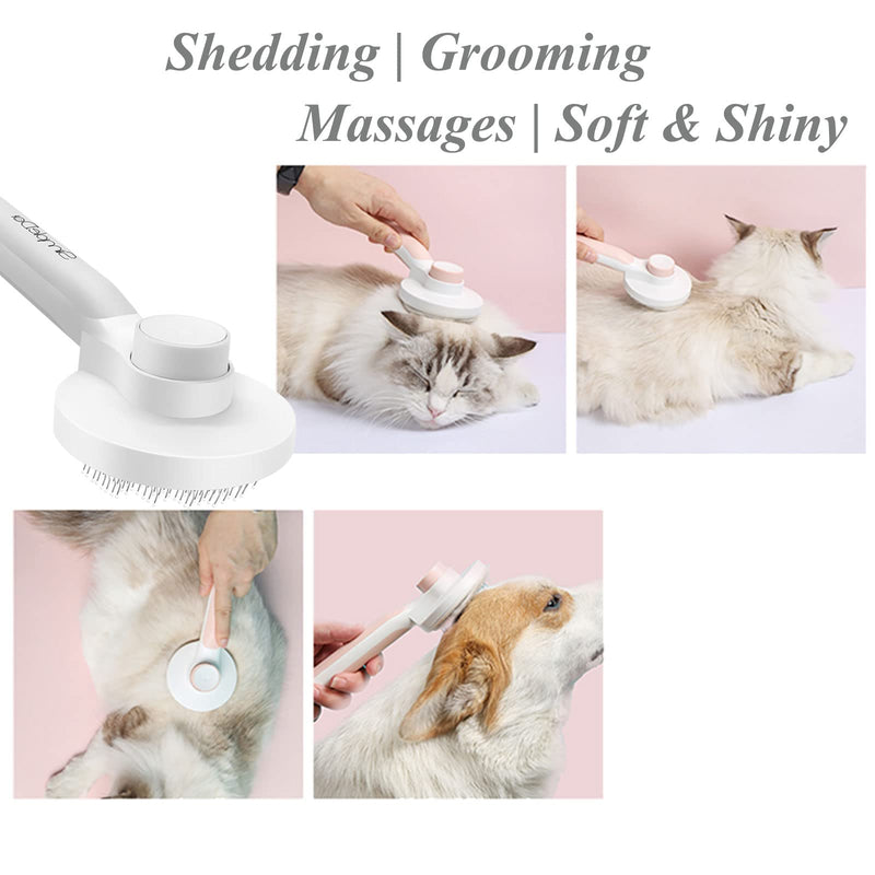 Self Cleaning Slicker Brush for Dogs and Cats, Pet Grooming Hair Brush, Removes Undercoat, Loose Hair, Mats, Tangles, and Dirt, Massages All Hair Types, Gray - PawsPlanet Australia